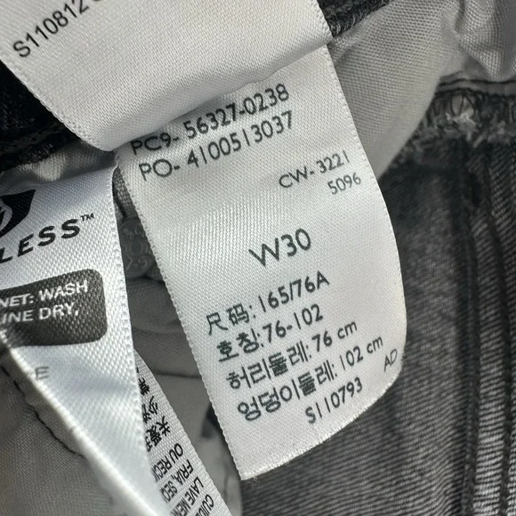 Levi's 501 High Rise Denim Jean Shorts Women Sz 30 Black Gray Distressed Cutoff - Picture 5 of 10